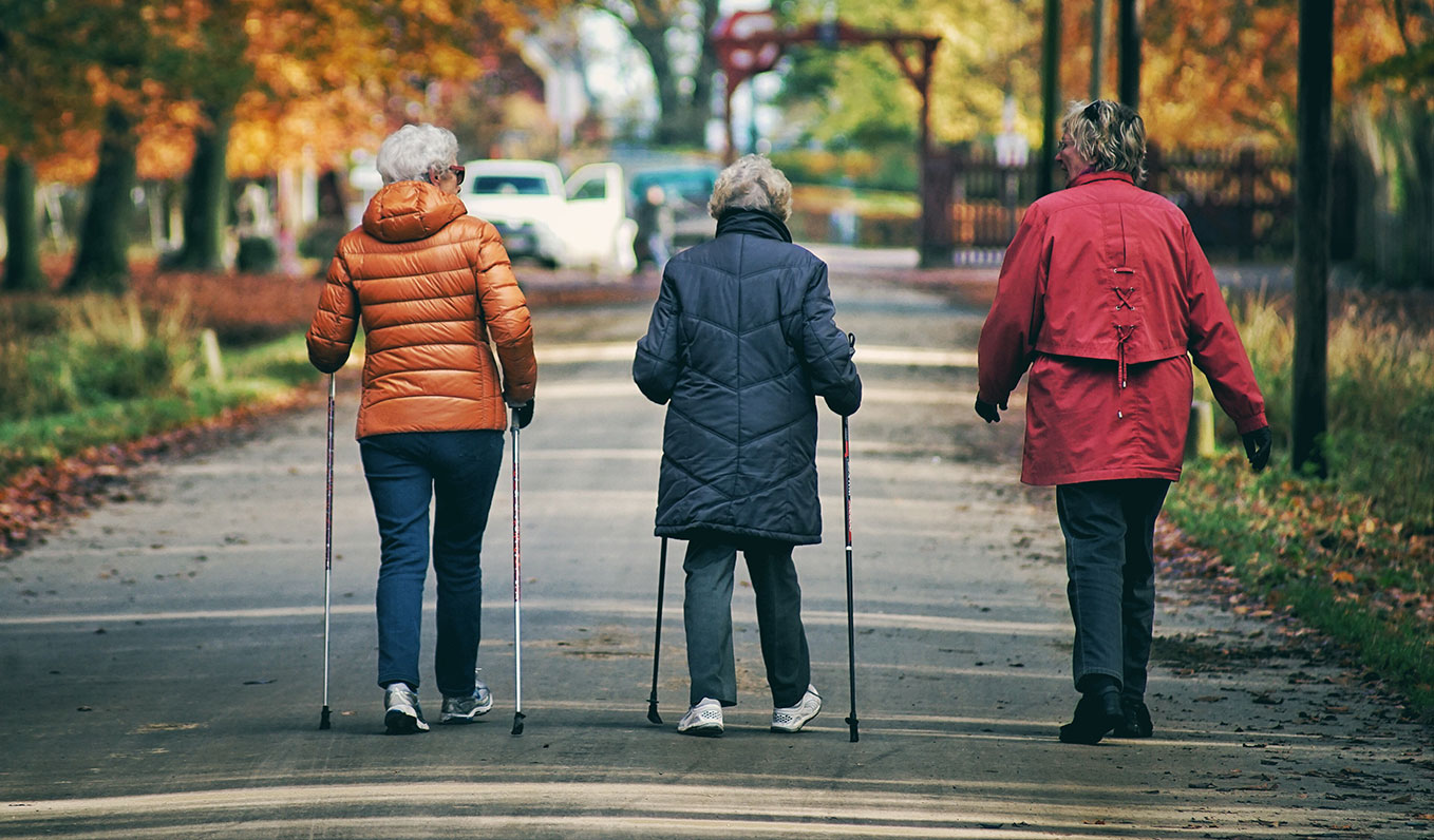 3 Senior Women Walking