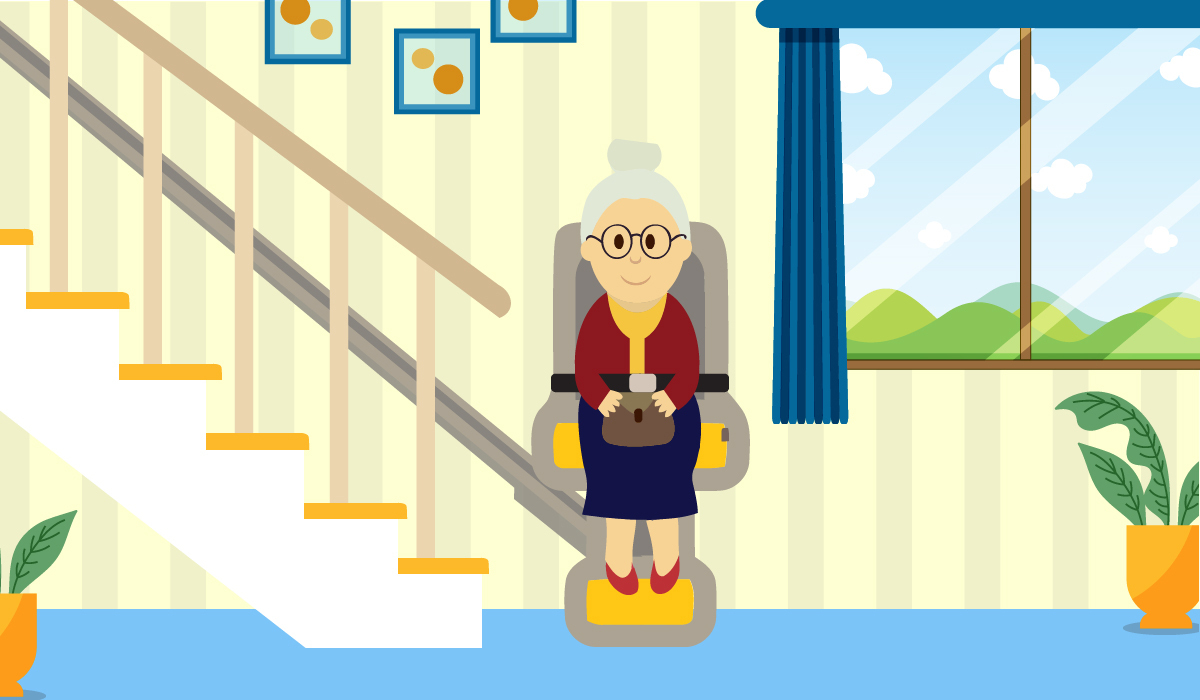 stairlift elderly woman