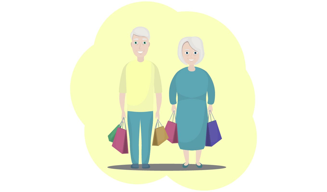 seniors shopping together