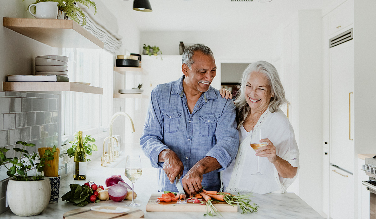 elderly vegan couple