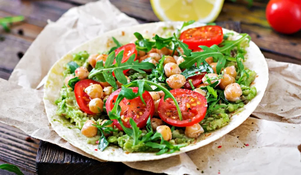 Mediterranean Chickpea and Veggie Tacos